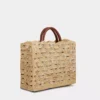 Borsa tote beige in rafia