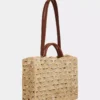 Borsa tote beige in rafia