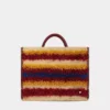 Borsa tote in rafia con manici