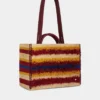 Borsa tote in rafia con manici