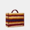 Borsa tote in rafia con manici