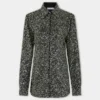 Camicia in crêpe con dettagli ricamati con paillettes