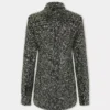 Camicia in crêpe con dettagli ricamati con paillettes