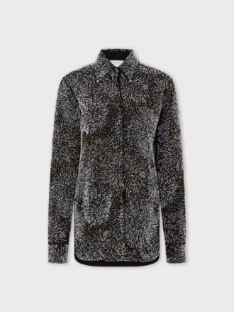 Camicia in crêpe con ricami di perle
