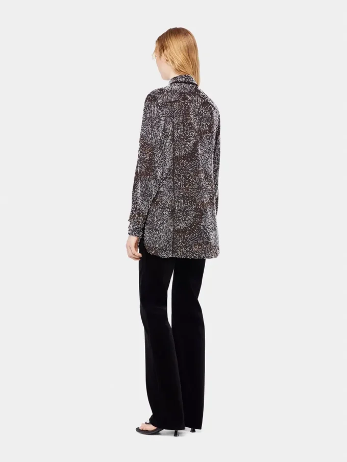 Camicia in crêpe con ricami di perle