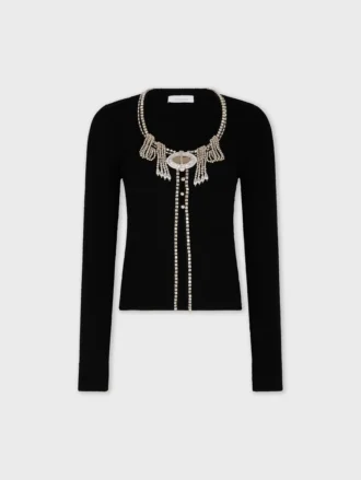 Cardigan in maglia ricamata