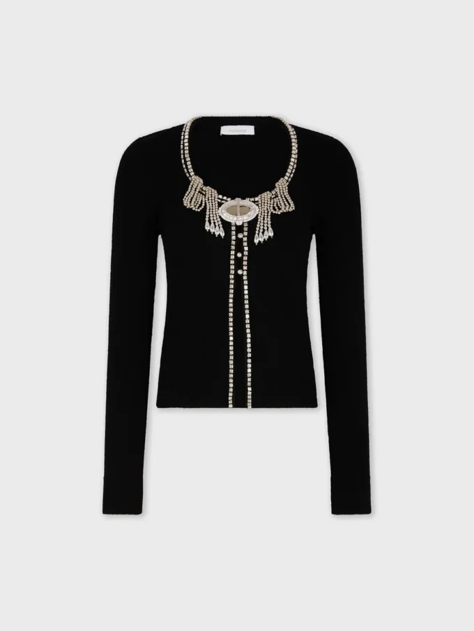 Cardigan in maglia ricamata