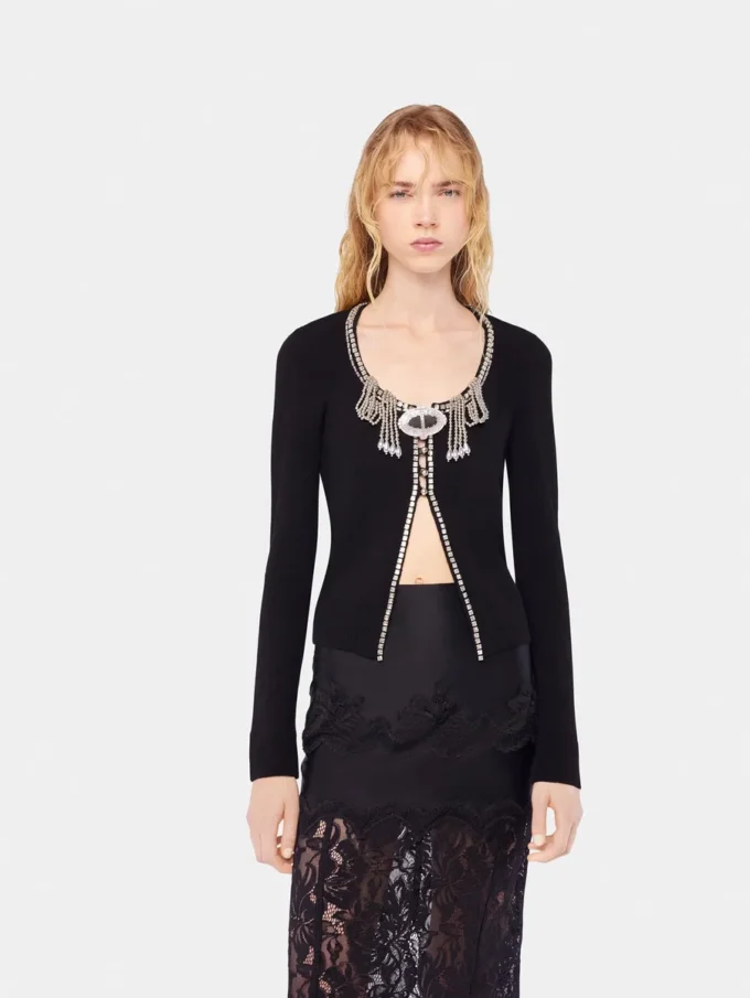 Cardigan in maglia ricamata