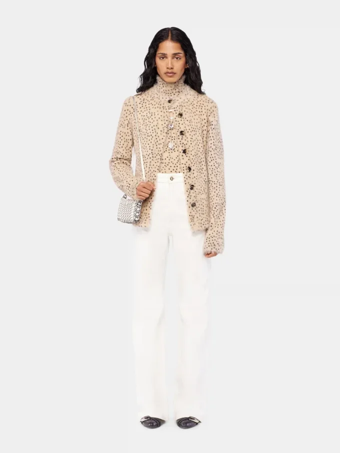 Cardigan in maglia spazzolata