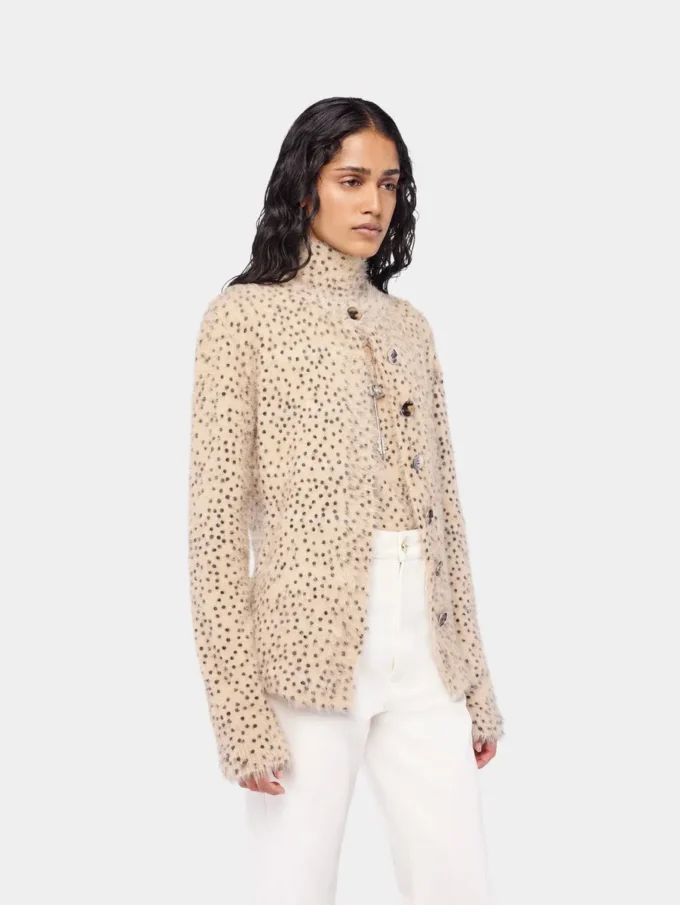 Cardigan in maglia spazzolata