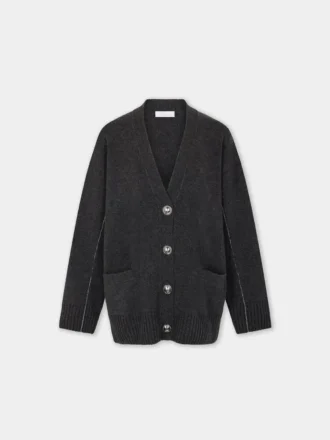 Cardigan lavorato a maglia in lana e cashmere