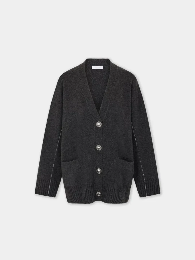 Cardigan lavorato a maglia in lana e cashmere