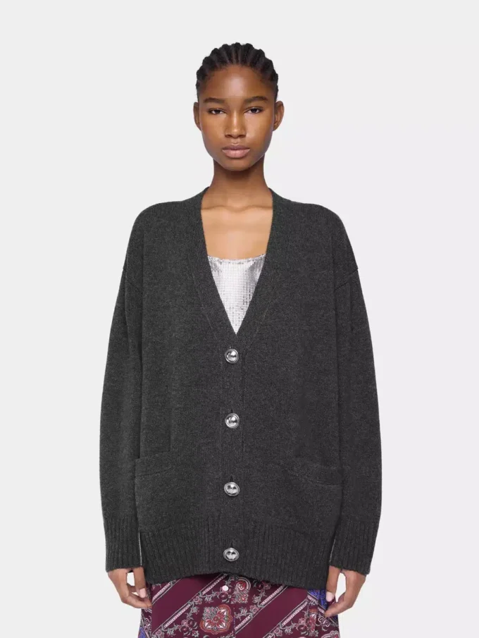 Cardigan lavorato a maglia in lana e cashmere