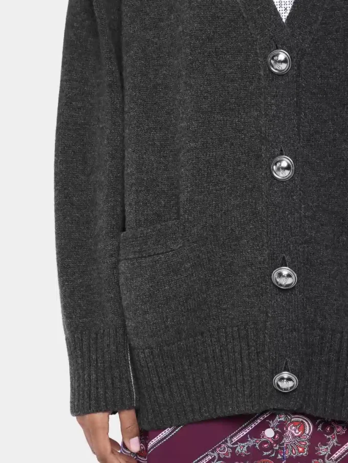 Cardigan lavorato a maglia in lana e cashmere
