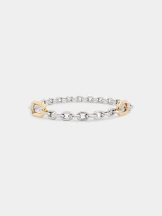 Cintura con maglie XL argento/oro