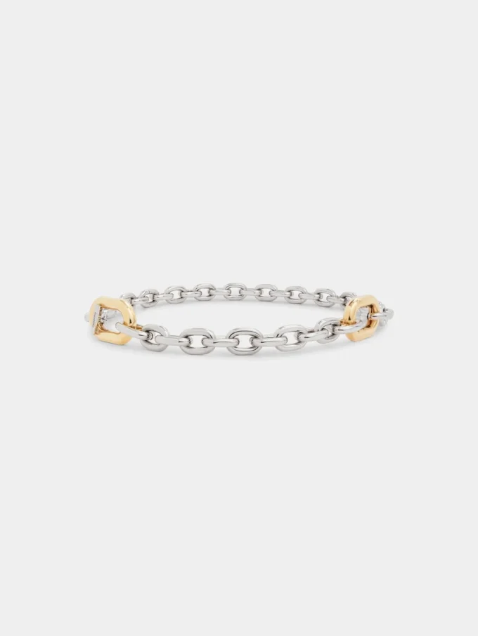 Cintura con maglie XL argento/oro