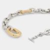 Cintura con maglie XL argento/oro
