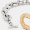 Cintura con maglie XL argento/oro