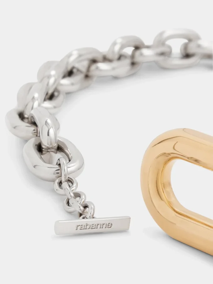 Cintura con maglie XL argento/oro