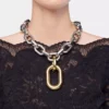 Collana con maglie XL argento/oro