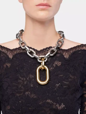 Collana con maglie XL argento/oro