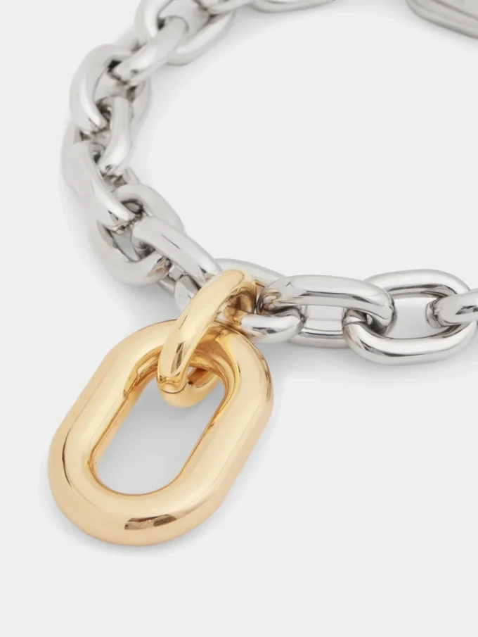 Collana con maglie XL argento/oro
