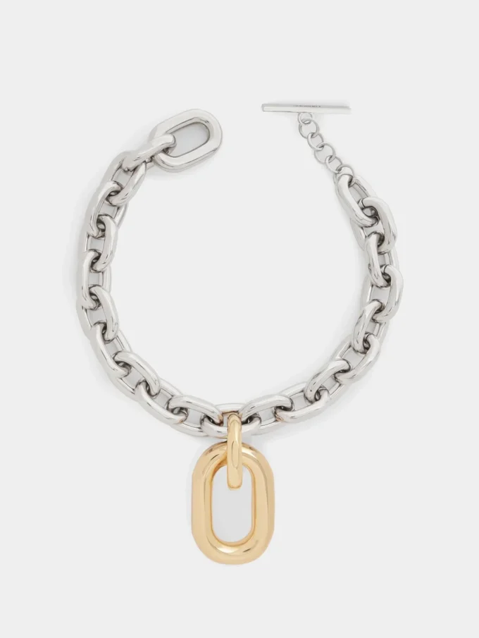 Collana con maglie XL argento/oro