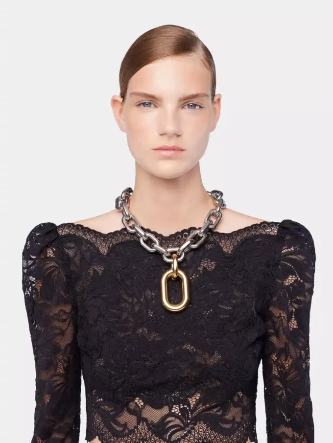 Collana con maglie XL argento/oro