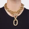 Collana doppia XL Link dorata con pendente