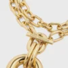 Collana doppia XL Link dorata con pendente