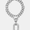 Collana doppia XL Link in argento con pendente