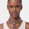 Collana doppia XL Link in argento con pendente