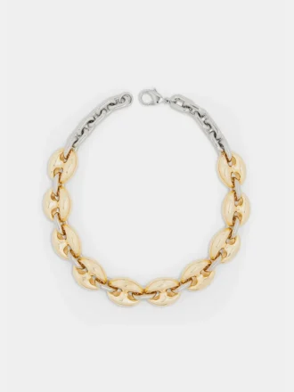 Collana Eight con maglie larghe in oro/argento
