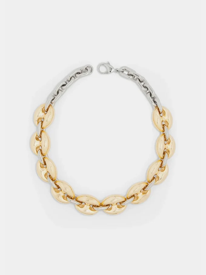 Collana Eight con maglie larghe in oro/argento