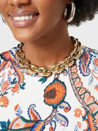 Collana Eight con maglie larghe in oro/argento