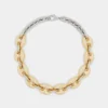 Collana Eight con maglie larghe in oro/argento