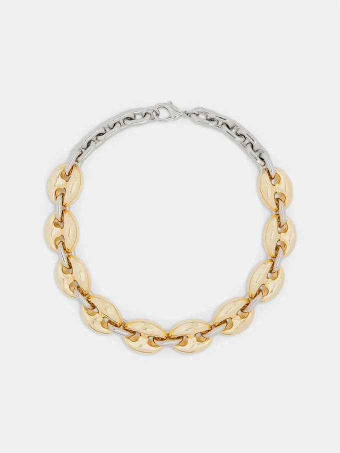 Collana Eight con maglie larghe in oro/argento