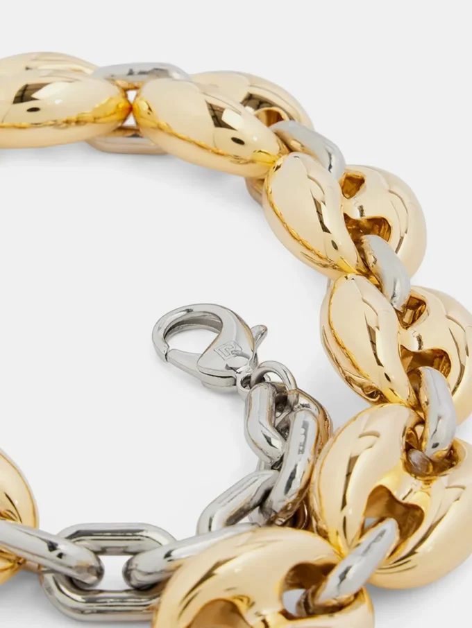 Collana Eight con maglie larghe in oro/argento