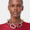Collana oversize XL con maglie dorate e argentate