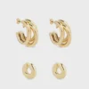Duo di cerchi e ear cuff punk