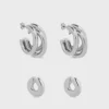 Duo di cerchi e ear cuff punk