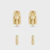 Duo di cerchi e ear cuff punk