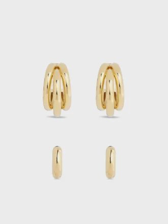 Duo di cerchi e ear cuff punk