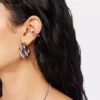 Duo di cerchi e ear cuff punk