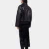 Giacca bomber nera in pelle
