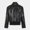 Giacca bomber nera in pelle