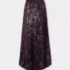 Gonna lunga in jersey con dettagli in paillettes