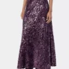 Gonna lunga in jersey con dettagli in paillettes