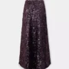 Gonna lunga in jersey con dettagli in paillettes