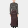 Camicia in crêpe con dettagli ricamati con paillettes